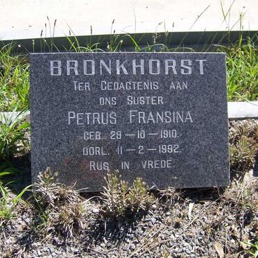 BRONKHORST Petrus Fransina 1910-1992
