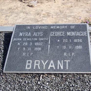 BRYANT George Montague 1896-1981 &amp; Myra Alys DEWILTON-SMITH 1902-1991