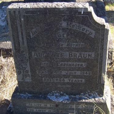 BRAUN Auguste nee CARSHAGEN ?-1948