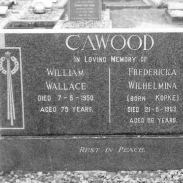 CAWOOD William Wallace - 1950 &amp; Fredericka Wilhelmina KOPKE -1963