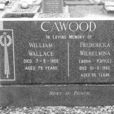 CAWOOD William Wallace - 1950 &amp; Fredericka Wilhelmina KOPKE -1963