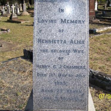 CHAMBERS Henrietta Alice -1899