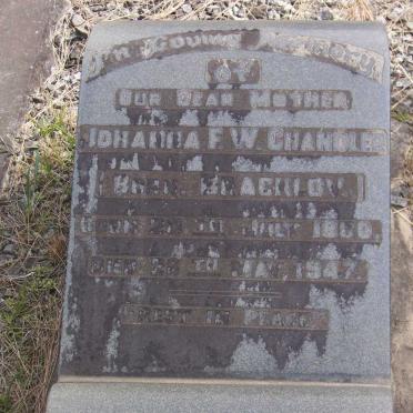 CHANDLER Johanna F.W. nee BRACKLOW 1860-1947