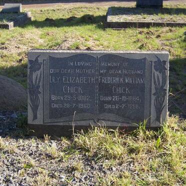 CHICK Frederick William 1864-1958 &amp; Lily Elizabeth 1882-1960