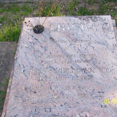 CHICK Lewiesa Phillipina nee  VAN TONDER 1941-1992