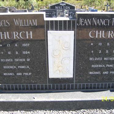CHURCH Francis William 1922-1984 &amp; Jean Nancy Florence 1930-1982