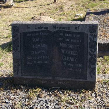 CLEARY Paul Thomas 1884-1958 &amp; Margaret Winifred 1896-1957