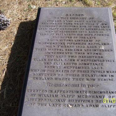 CLIFF Edward Adam -1874 &amp; Elizabeth LINDESAY -1866