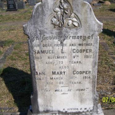 COOPER Samuel L. -1912 &amp; Ann Mary -1914
