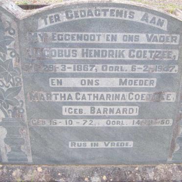 COETZEE Jacobus Hendrik 1867-1947 &amp; Martha Catharina BARNARD 1872-1950
