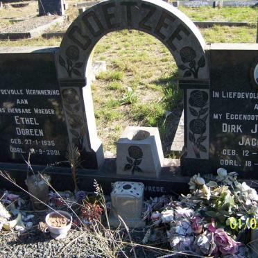 COETZEE Dirk Johannes Jacobus 1924-1969 &amp; Ethel Doreen 1935-2001