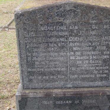 DURANT Johannes Coenraad -1953 &amp; Elizabeth Catherina NEL -1947