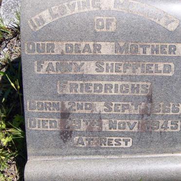 FRIEDRICHS Fanny Sheffield 1866-1945