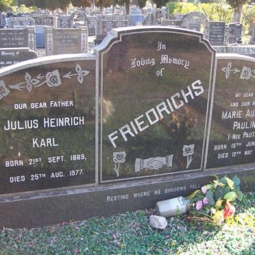 FRIEDRICHS Julius Heinrich Karl 1889-1977 &amp; Marie Auguste Pauline PAUTZ 1894-1974