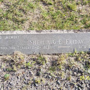 FRIDAY Sheila G.E. nee VAN STADEN 1929-19??