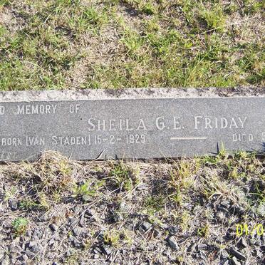 FRIDAY Sheila G.E. nee VAN STADEN 1929-19??
