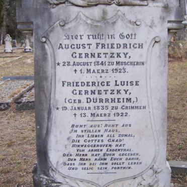 GERNETZKY August Friedrich 1841-1923 &amp; Friederice Luise DURRHEIM 1835-1922