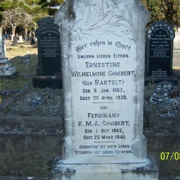GOMBERT Ferdinand K.M.A. 1862-1941 &amp; Ernestine Wilhelmine BARTELT 1863-1935