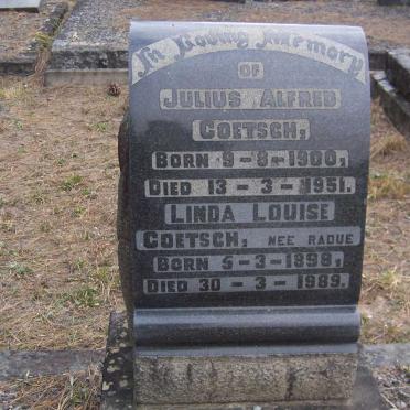 GOETSCH Julius Alfred 1900-1951 &amp; Linda Louise nee RADUE 1898-1989