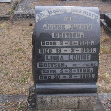 GOETSCH Julius Alfred 1900-1951 &amp; Linda Louise nee RADUE 1898-1989