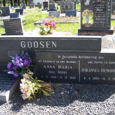 GOOSEN Johannes Henrickus 1905-1984 &amp; Anna Maria ROUX 1906-1966
