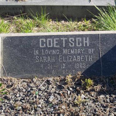 GOETSCH Sarah Elizabeth ?-1963