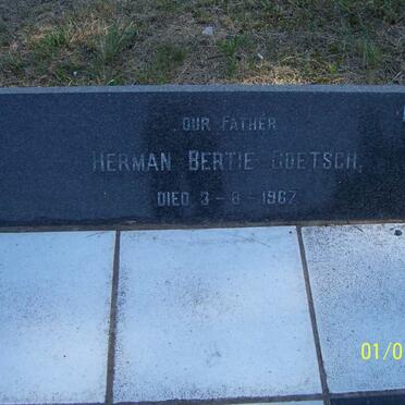 GOETSCH Herman Bertie -1967 &amp; Minnie -1953 