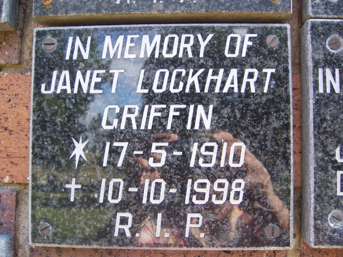 GRIFFIN Janet Lockhart 1910-1998