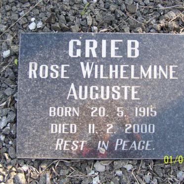 GRIEB Rose Wilhelmina Auguste 1915-2000