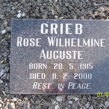 GRIEB Rose Wilhelmina Auguste 1915-2000