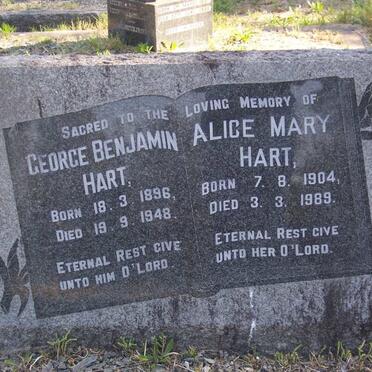 HART George Benjamin 1896-1948 &amp; Alice Mary 1904-1989
