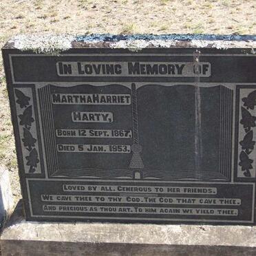HARTY Martha Harriet 1867-1953