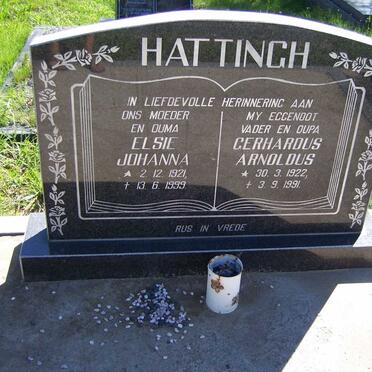 HATTINGH Gerhardus Arnoldus 1922-1991 &amp; Elsie Johanna 1921-1999