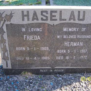 HASELAU Herman 1907-1972 &amp; Frieda 1909-1985