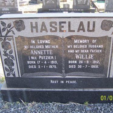 HASELAU Willie 1912-1968 &amp; Annette PUTZIER 1918-1975