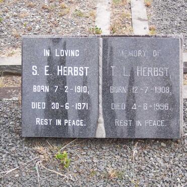 HERBST T.L. 1910-1971 &amp; S.E. 1908-1996