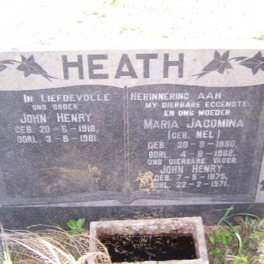 HEATH John Henry 1875-1971 &amp; Maria Jacomina NEL 1880-1962 :: HEATH John Henry 1918-1981