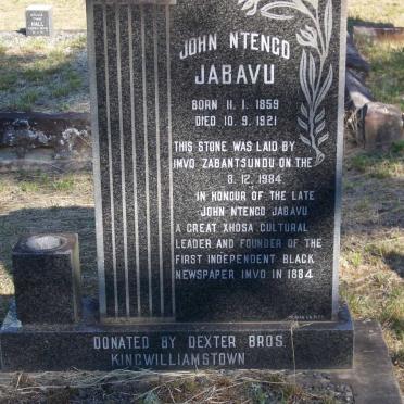 JABAVU John Ntengo 1859-1921