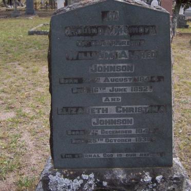 JOHNSON William Alfred 1844-1892 &amp; Elizabeth Christina 1845-1937