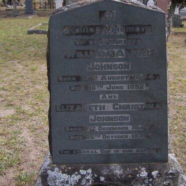 JOHNSON William Alfred 1844-1892 &amp; Elizabeth Christina 1845-1937