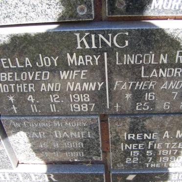 KING Lincoln Rodney Landrey 1913-2001 &amp; Stella Joy Mary 1918-1987