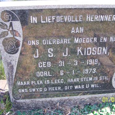 KIDSON J.S.J. 1919-1973