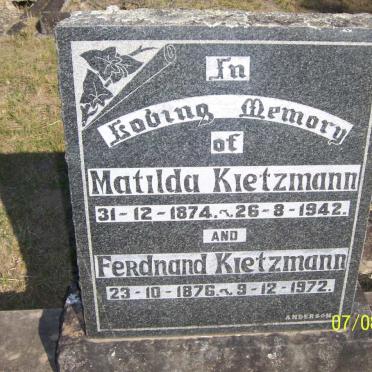 KIETZMANN Ferdnand 1876-1972 &amp; Matilda 1874-1942