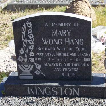KINGSTON Mary Wong Hang 1918-1991