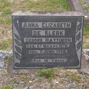 KLERK Anna Elizabeth, de nee HATTINGH 1876-1952