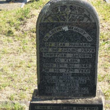 KLERK Christian Jacobus, de ?-1945 &amp; Maria Magdalena 1877-1954