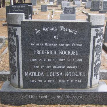 KOCKJEU Frederich 1879-1961 &amp; Matilda Louisa 1877-1966