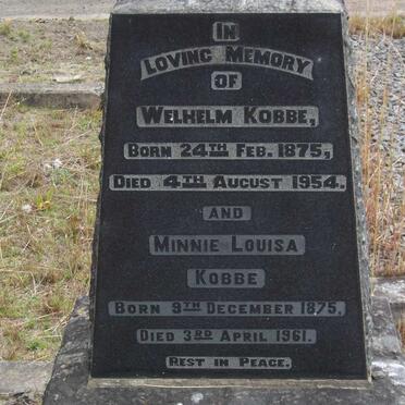 KOBBE Welhelm 1875-1954 &amp; Minnie Louisa 1875-1961