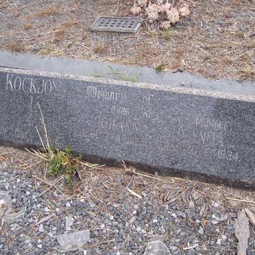 KOCKJOY Lionel Whittal 1914-1989 &amp; Johanna Susanna 1895-1964