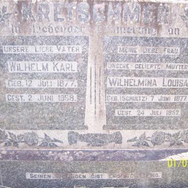 KRETSCHMER Wilhelm Karl 1877-1958 &amp; Wilhelmina Louise SCHULTZ 1877-1952